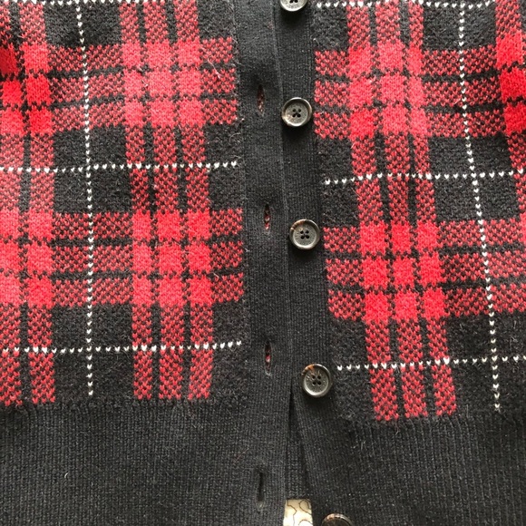 Brooks Brothers Houndstooth Lambswool/Angora rabbit hair Checkered Cardigan - Picture 8 of 9